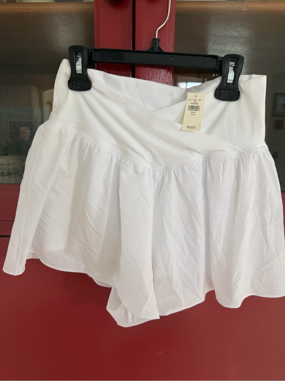 aerie White Athletic Skort with Flared Hem
